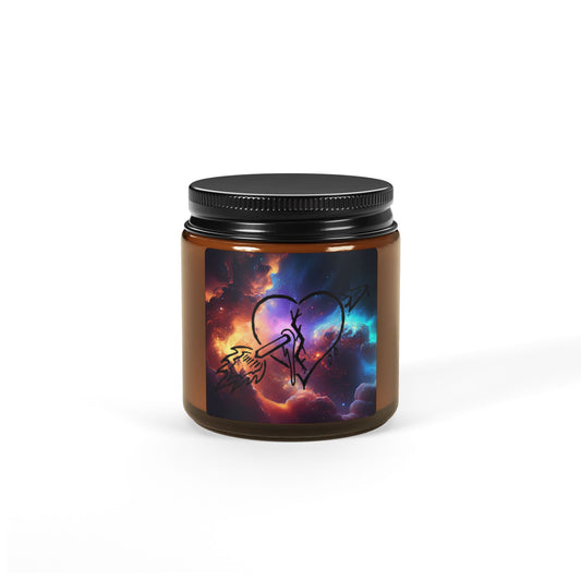Cosmic Heart, Scented Candle, Aromatherapy Gift, Home Decor, Relaxation, Romantic Gift, Multi-Size Amber Jar