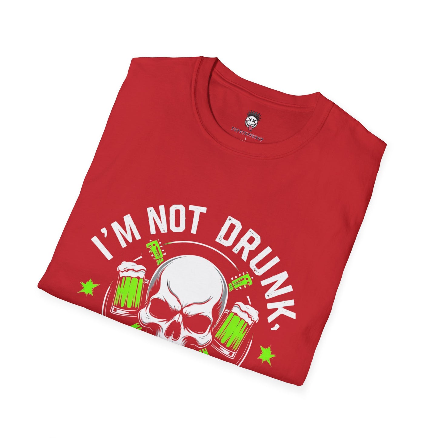 “I’m Not Drunk, I’m Punk” – Custom YupStuff Skull & Beers Graphic Tee