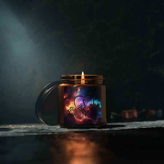 Cosmic Heart, Scented Candle, Aromatherapy Gift, Home Decor, Relaxation, Romantic Gift, Multi-Size Amber Jar