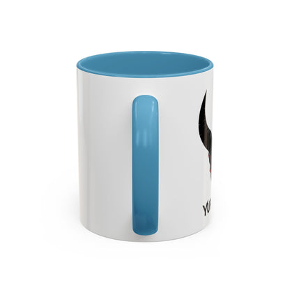 Custom YupStuff Accent Coffee Mug | Unique Gift for Coffee Lovers, Halloween Decor, Office, Home, Funny Mugs, Devil Design