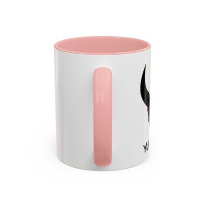 Custom YupStuff Accent Coffee Mug | Unique Gift for Coffee Lovers, Halloween Decor, Office, Home, Funny Mugs, Devil Design