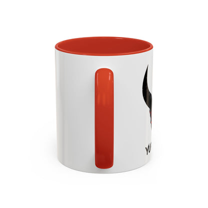 Custom YupStuff Accent Coffee Mug | Unique Gift for Coffee Lovers, Halloween Decor, Office, Home, Funny Mugs, Devil Design